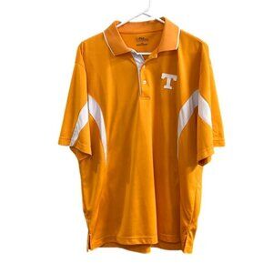 Men's PGA Tour University of Tennessee Orange and White Polo.  Size Large